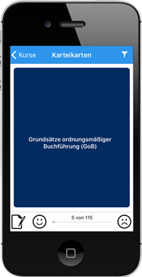 Karteikarte Karteikarte mit Frage